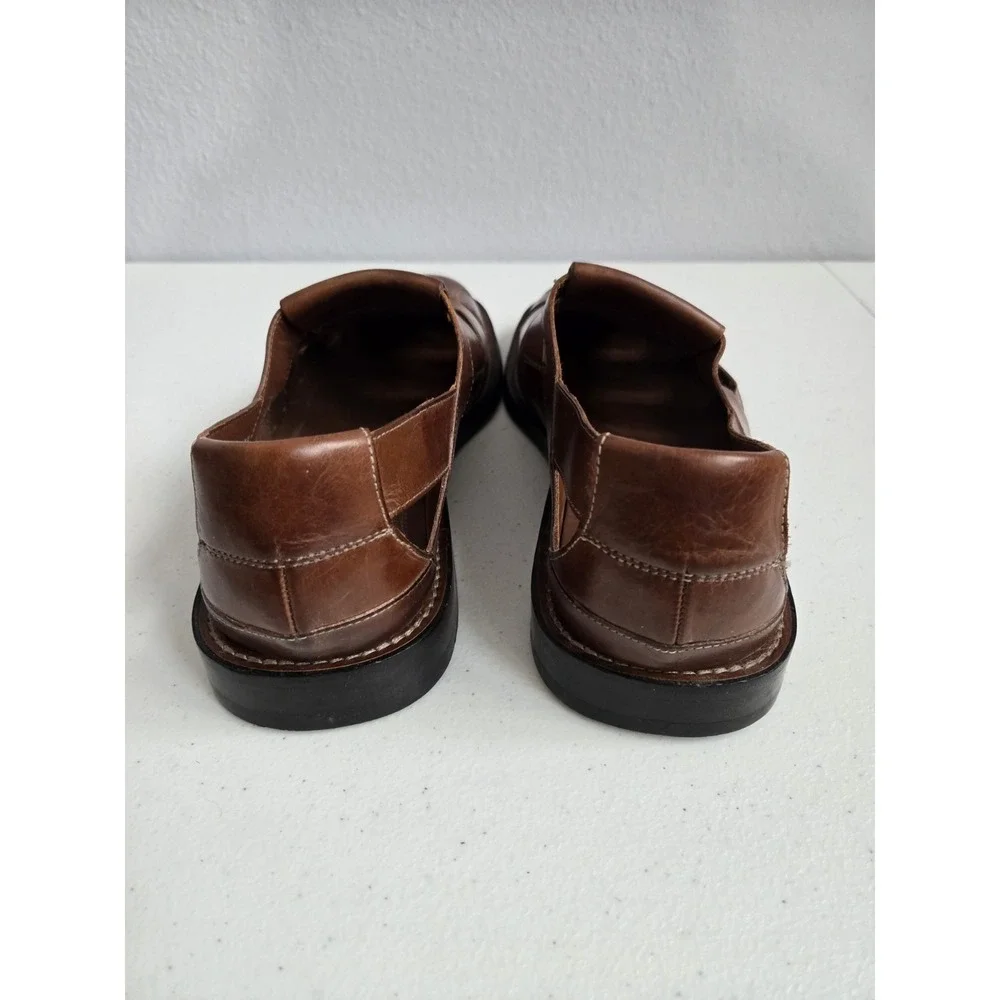 Cole Haan Men's Size 11M Brown‎ Leather Basket Fisherman Sandle Slip On